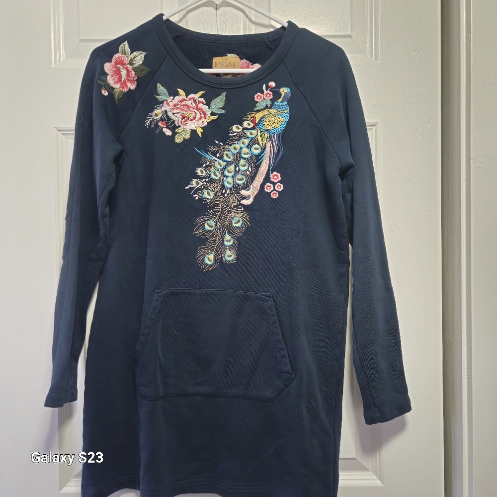DRIFTWOOD Blue Asymmetrical Embellished Dress